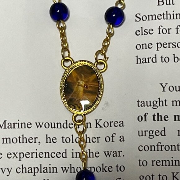 Rosary Beads Prayer Card Incredible Miracle US Marine Saved by St Michael - Picture 3 of 8